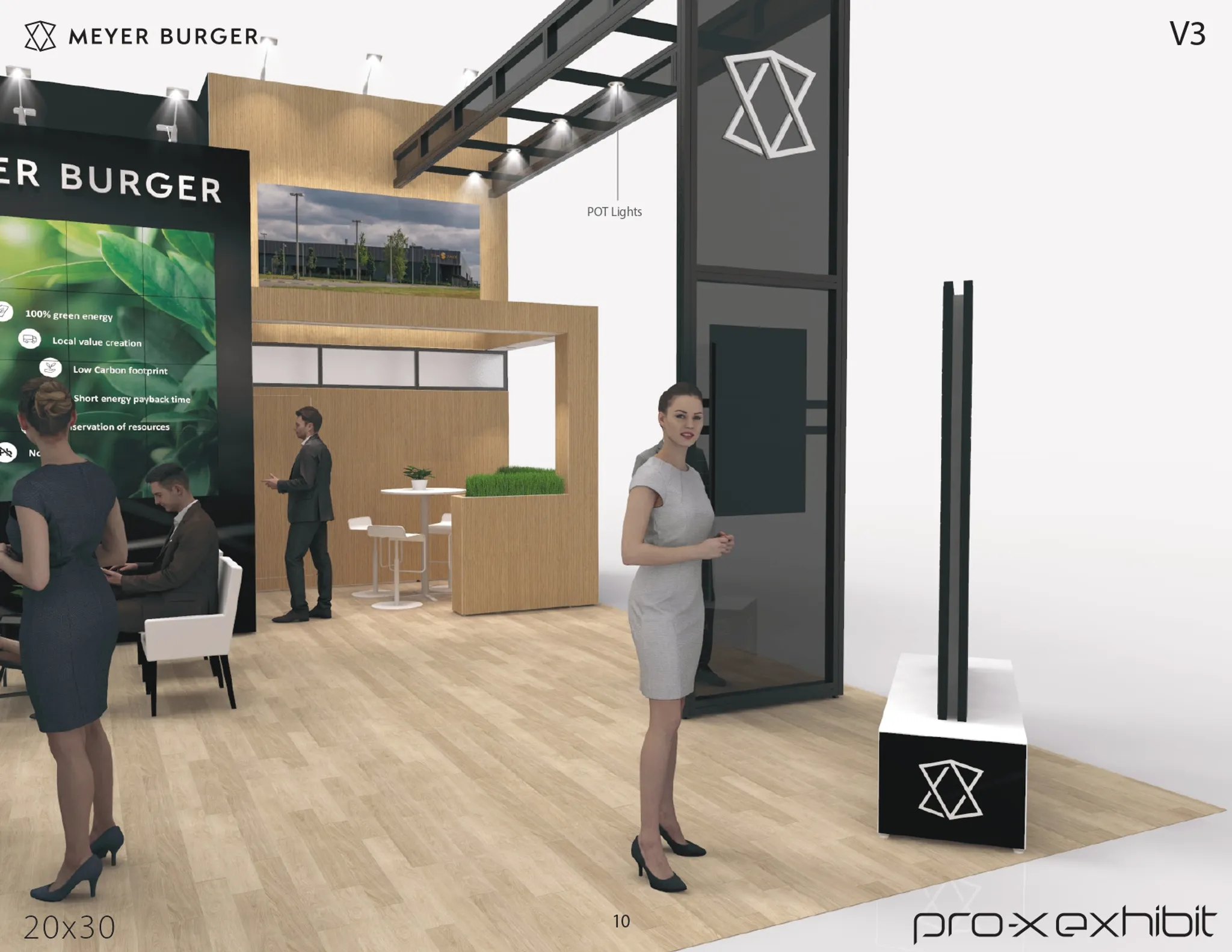 20x30 Péninsule booth design by Pro-X Exhibits